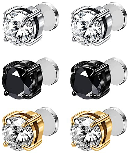 Amo'thea Lymphactive Mag Studs, 3 Pairs Metiz Lymphvity Magnetherapy Earrings Non Piercing Magnetic Slimming Earrings, Magnet Earring for Men,Women,Girls