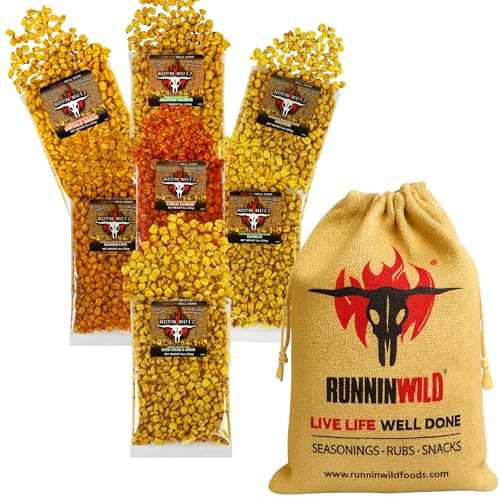 Toasted Corn Gift Set | Gift Bag of 7 Bold Flavors | Runnin' Wild Foods, 3.5 Pounds Total (Box of 7 bags, 8oz each)