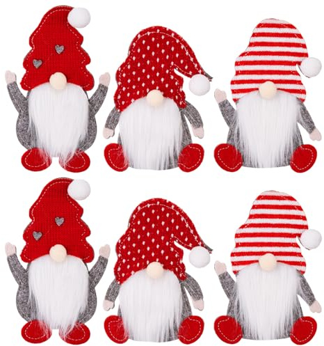 WideSmart 6pcs Portaposate Natalizie, Portaposate di Natale in Feltro Tasche Posate Natale portaposate Costume Decorazione per Tavolo