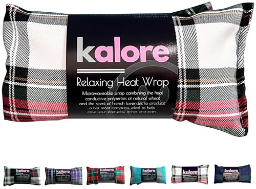 Wheat Bags Microwavable Neck and Shoulder Wrap - Relaxing Microwave Heat Pad for Comfort - Tartan Cotton Fabric with UK Wheat Bags Microwavable Unscented Compress by Kalore - Dress Stewart