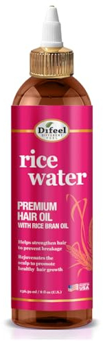 Difeel Rice Water Premium Hair Oil 8 oz. - Strengthening Rice Water Moisturizer for Hair