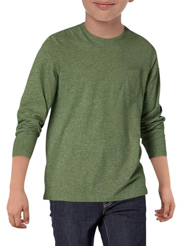 Haloumoning långärmad t-shirt för pojkar bröstficka | Bröstficka, vanliga toppar, sport, ledig, enkel, mjuk, lätt, ledig, skolkläder, barn, barn