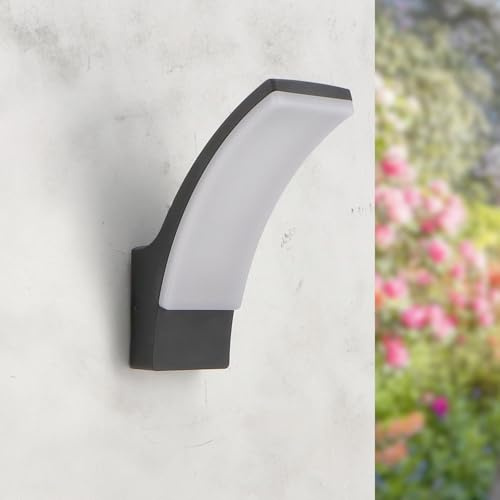 M Ledme - Aplique de Pared LED Winni Black 12W, Temperatura de Color CCT Regulable, 840 Lúmenes, IP54 Impermeable, Lámpara Exterior Moderna para Terraza, Jardín o Fachada