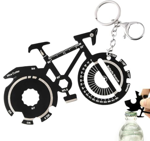 KAHZOR 20 En 1 Multitool Accessoire Velo Homme Avec Porte-Clés, Porte Clef Outil Multifonction Cadeau Velo Homme, Gadget Velo Decapsuleur Biere Porte-Clés, Tournevis, Cadeau Pour Cycliste, Père, Papa
