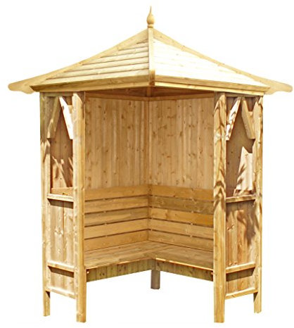 Highwood Corner Arbour with Bench, Pressure Treated Garden Seat.