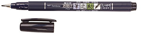 Tombow 82038 Fudenosuke Brush Pen, Soft and Hard Tip Fudenosuke Brush Pen for Calligraphy and Art Drawings