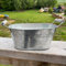 Annastore 4 x kleine Metallwanne, verzinkt - Pflanztopf Blumenkasten Pflanzkasten Blumenwanne Übertopf Pflanztopf Größe 4 STK. 33 x 20 x 15 cm