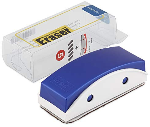 Magnetic Whiteboard Eraser with 5 Replaceable Cloths – Durable & Reusable Whiteboard Cleaner for Office, Home, or Classroom Use