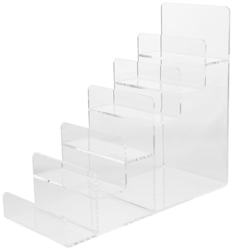 HEMOTON Multi-Layer Acrylic Display Stand 9.13X7.87X3.94 Inches Clear Trapezoidal Storage Rack for Wallets Sunglasses Jewelry Organizer