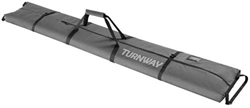TurnWay Ski Bag | Store & Transport Skis Up to 215 cm, Poles & Extras | Waterproof - for Men, Women and Youth (Grey)