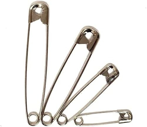 Kanta Safety Pins 4 Sizes Pack of 55 Nickle Plated Rust Resistant Steel Strong Quality Pins For Clothing, Arts & Crafts, Sewing and Pinning