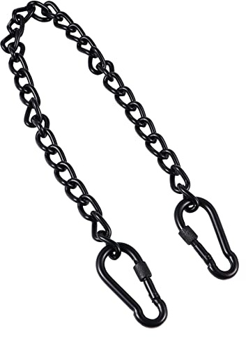 VINTORKY Edelstahl Schaukelkette mit Haken, Schwarz, für Outdoor