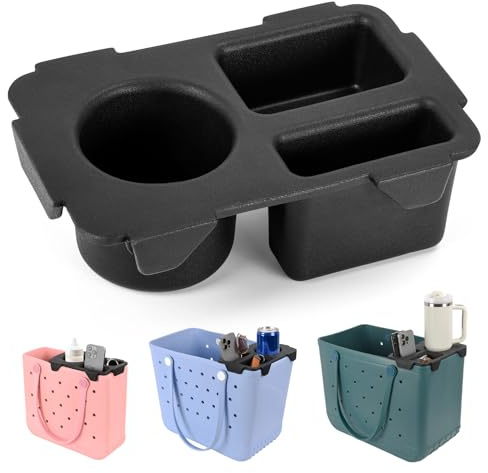 Topper Tray for Bogg Bag Accessories, Universal Beach Bag Cup Holder for Bogg Bag Large/Medium, Tote Bag Organizer (Black)