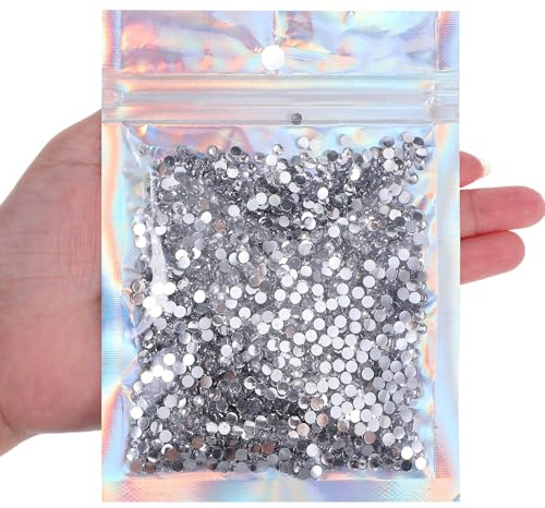 LXUEJIE 3000Pcs 3mm Bling Resin Rhinestones, Glitter Sequins Embellishments Gemstones Hotfix Flatback Crystal Bling Diamonds for Nails, Clothing, Cups, Bottles, DIY Makeup Craft Decoration(Silver)