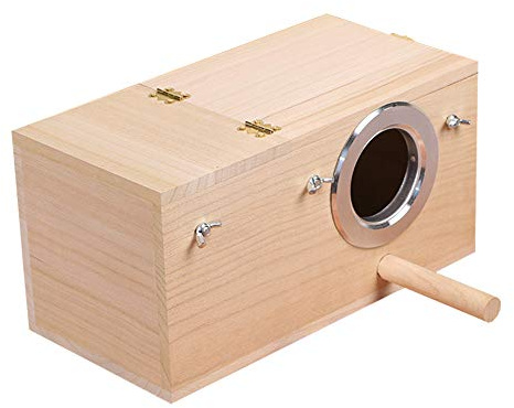 YJJKJ Wood Parakeet Nest Box Pet Bird House Parrot Breeding Mating Box Bird Cage Box for Lovebirds Cockatiel Parrotlets Budgerigar Parakeet (L)