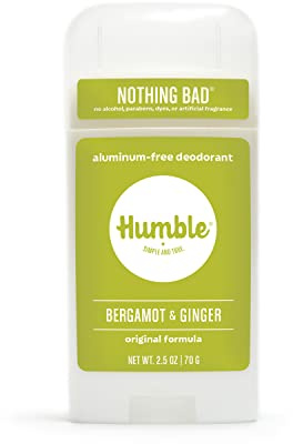 Humble All Natural Deodorant, Aluminum And Paraben Free, Cruelty Free Men And Women Deodorant Bergamot and Ginger 1-Pack