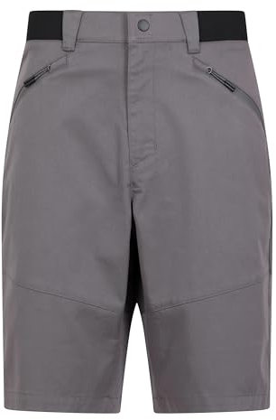 Mountain Warehouse Jungle Mens Trekking Shorts - Cotton Polyester Pants with Lots of Pockets & Elastic Waistband - Spring Summer, Beach, Walking, Hiking & Outdoors Charcoal Men's W36