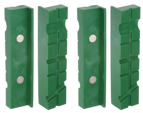 QUARKZMAN 2 Set Morsa Magnetica per Morsetti 6 Magnete con Scanalature a U Cuscinetti Mascelle Banco Gomma Morbida Coperture Protezione Multiuso per Lavorazione Legno, Verde