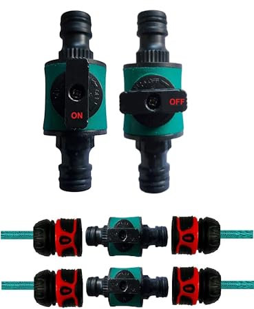Garden Hose Quick Connect Shut-Off Valve, Inline Water Flow Control with Soft Grip -2 Pack