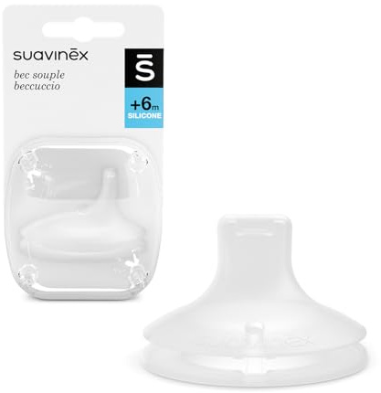 Suavinex, Beccuccio Tazze e Bicchieri Apprendimento, Anticolica, 6+ mesi | Tettarella SX Pro in Silicone, in silicone morbido, antigoccia, compatibile con biberon