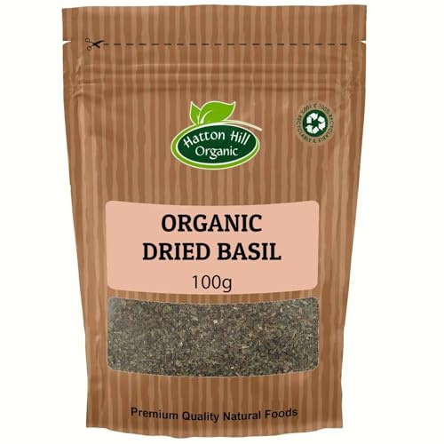 Organic Dried Basil 100g by Hatton Hill Organic