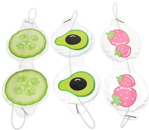 Hemobllo Cooling Eye Masks with Comfortable Wearing 3pcs Pvc Material for Kids Reusable Cooling Ice Eye Patches and Light Blocking Features for Light Troubled Areas
