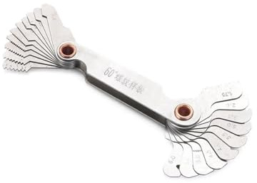 Calibre de paso de rosca, Medidor de paso rosca acero al carbono for roscas métricas 55 grados y 60(Degree Metric)