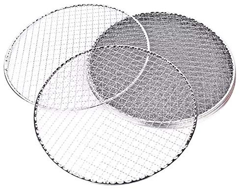 Clenp Grilles De Barbecue - 5 Pièces/Ensemble Rondes Jetables De Grille De Barbecue Rôti De Filet De Rôti De Grille De Barbecue Argent 24cm