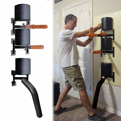 ZIMGOD Wing Chun Muñeco Equipo de la Pila del Hombre del ala Chun de la Pared, Maniquíes de Entrenamiento de Artes Marciales con Brazo de Resorte de Madera, Herramientas Caseras Interiores