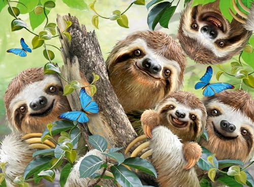 Ravensburger 12000203 - Sloth Selfie - 500 pieces jigsaw puzzle – Puzzle for adults and kids age 12 years up, animal puzzle