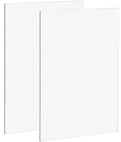 Lot de 2 plaques acryliques transparentes A3 - 297 mm × 420 mm - En plastique transparent - 3 mm d'épaisseur - Pour décoration, affichage, cadre photo, peinture