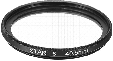 Sourcing Map 40.5mm Star Lens Filter, Starburst Effect, Minimalist Style, Black Aluminum & Optical Glass