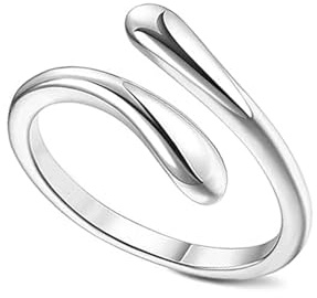 LeCalla 925 sterlingsilver tårdroppe tåring för kvinnor | Minimalistiskt allergivänligt, öppen, justerbar bandring, sommar, strand, barfotasmycke, Sterlingsilver, Ingen ädelsten