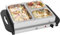 HOMCOM Electric Food Warmer 4 Tray, 4.5L Portable Buffet Server and Warming Tray with Lids, Adjustable Temperature Control and Cool Touch Handles, 200W, 1 x 2.5L and 2 x 1L