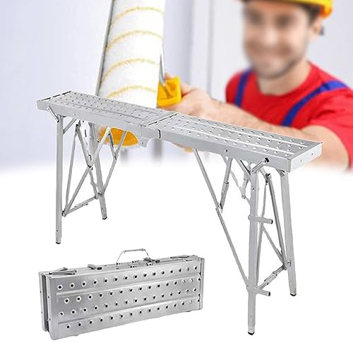 Escabeau portable pliable et réglable en hauteur pour décoration, nettoyage, construction, usage domestique, hauteur 160 cm