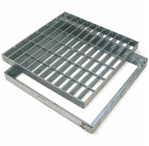 Zeker Grilles caillebotis en Acier galvanisé avec Cadre pour caniveau de Drainage, Collecte et évacuation des eaux pluviales (30 x 30 cm)