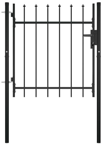 Trädgårdsgrind med spjuttopp 100 x 75 cm dekorativ staketdörr för utomhusbruk
