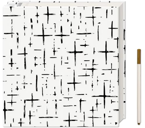 Vienrose Photo Album Self Adhesive Linen Cover Picture Album Scrapbook 20 Sheets 40 Pages 6 x 4 Photos Photobook Cross Geometric Pattern