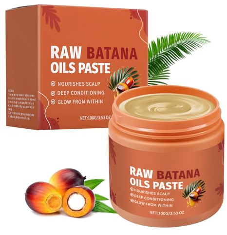 Raw Batana Oil Paste for Hair, Long-Lasting Moisturizing Batana Oil Paste, Thicker & Stronger Hair Shine, Prevent Hair Loss, for All Hair Types 100g