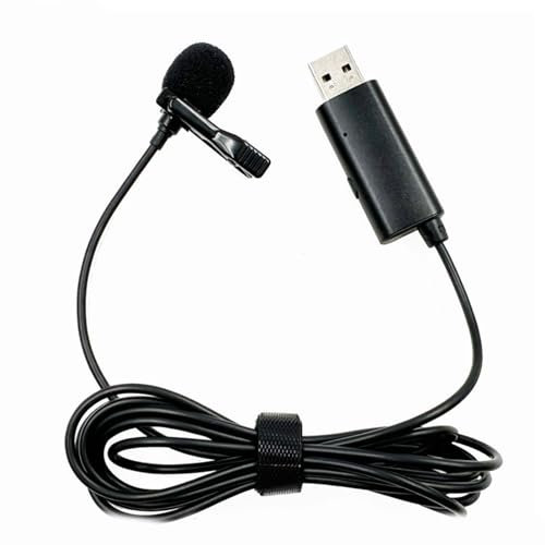 Fazvncv Microfono USB Lavalier da bavero con clip con cavo per computer portatile PC Streaming conferenze interviste canto