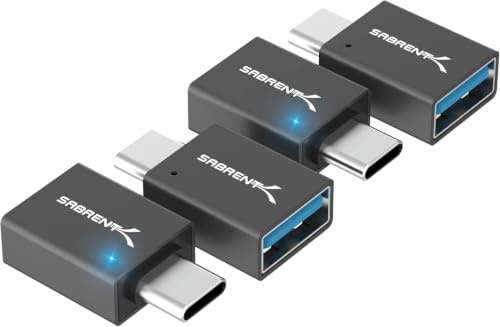 SABRENT 4-Pack USB-C Female to USB-A Male Adapter, 10Gbps (HB-CAM4)