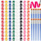 JEFHOMKIT 12 Stück AcrylFarben Set,Plakat-farbe Set,8 Farben Waschfeste Acryl Farben mit 12 Pinseln,Fingerfarben Kinder,Schulmalfarben Töpfe,Malfarben Kinder für Kinder,Anfänger Studenten