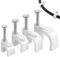 Roxanex 400PCS 4 Sizes Cable Clips White Cable Nail Clips, Strong Electrical Cable Wall Clips Wire Tidy Clips 4mm 6mm 8mm 10mm for Ethernet Cable Telephone Line TV USB Cable