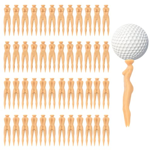 KIBBEH Golf Tees Plastica, 50 pezzi, 7,5 cm, divertente figura da golf, ideale per regali di golf, accessori e allenamento a casa