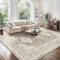 GENIMO Boho Teppich Braun Teppich Wohnzimmer 120x170CM Schlafzimmer Teppiche Kurzflor Waschbare Carpet Non-Slip Teppiche for Büro Esszimmer