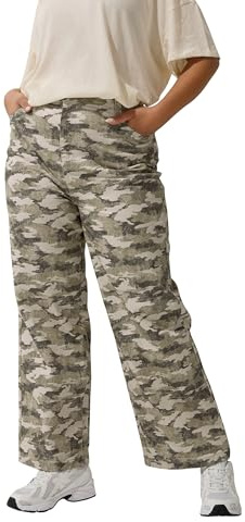 Yours Limited Collection Curve Green Camo Wide Leg Jeans - Women's - Plus Size Curve