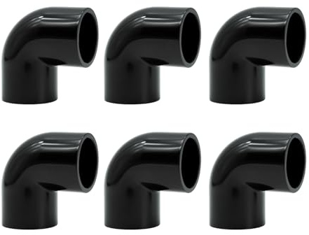 20mm PVC Pipe Fitting Elbow Connectors, 6pcs 90 Degree PVC Conduit Fittings Durable Garden Water Pipe Connector Black