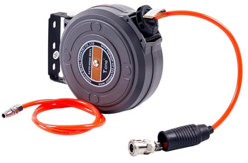 QANYEGN 6mm Automatic Retractable Hose Reel, Car Wash Garden Irrigation Water Tube Holder, Wall Mount High Pressure Waterpipes Roller Drum