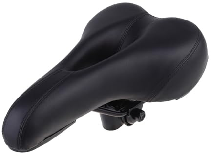 MUELODSIC Tjock Vadderad Cykelsadel för Mountainbike Ergonomisk och Andningsbar med Stötdämpande Design Kompatibel Flesta Cyklar Svart Komfortsadel för Långa