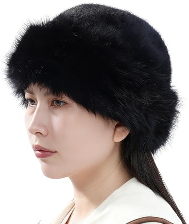 Eigso - Chapeau d'hiver en Fausse Fourrure pour Femme - Chapeau Russe Pelucheux pour Femme - Bonnet Cache-Oreilles